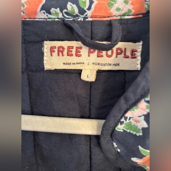 new Free People Chloe quilted jacket in dusk combo blue floral - Picture 5 of 6